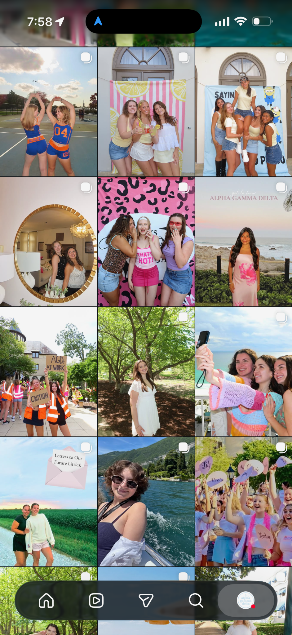Alpha Gamma Delta Instagram grid, screenshot 3 of 6