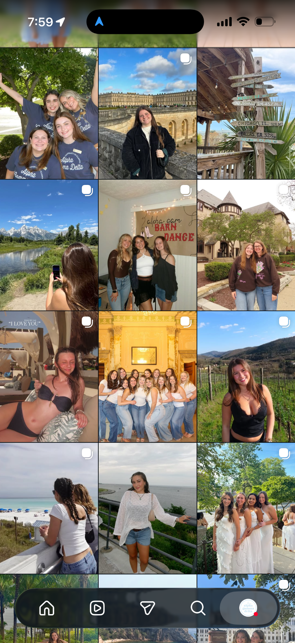 Alpha Gamma Delta Instagram grid, screenshot 5 of 6