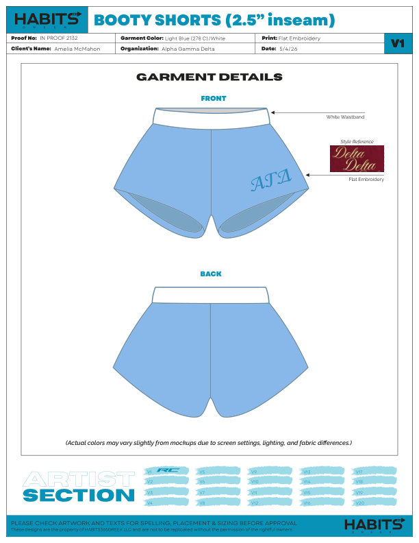 Summer set · white-waistband shorts vendor design proof