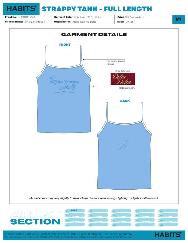 Summer set · embroidered tank vendor design proof